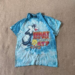 Vintage 1990s classic LOONEY TUNES TIE-DYE GRAPHIC TSHIRT
